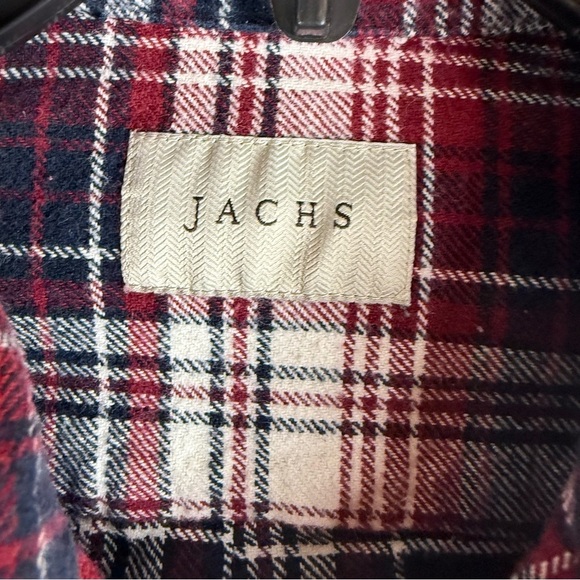 Jachs red black white plaid  jacket shacket sz L mens button down lumberjack - Picture 7 of 12